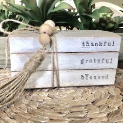 Thankful Grateful Blessed Book Stack