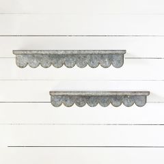Scallop Tin Shelf Set of 2