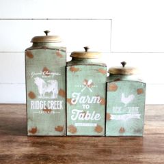 Lidded Farm Fresh Canister Set Set of 3