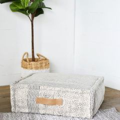 Neutral Boho Square Floor Pillow