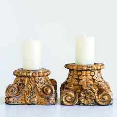 Vintage Wood Column Pillar Holder