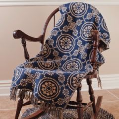 Woven Navy Tan Throw