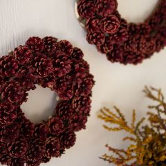 Festive Pine Cone Wreath Set of 2