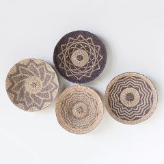 Primitive Pattern Wall Baskets Set of 2 18 Inch