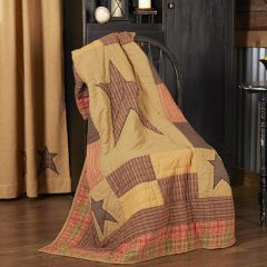 Rustic Star Quilted Throw Blanket