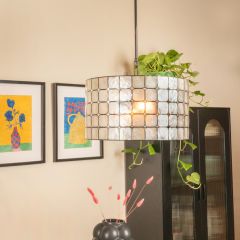 Round Capiz Shell Pendant Lamp
