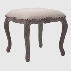 Wood Carved Bench with Fabric Top