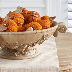Pumpkin Accents Pedestal Bowl