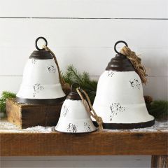 Decorative Distressed Tin Bells Set of 3