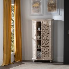 Carved Lattice Front Storage Cabinet