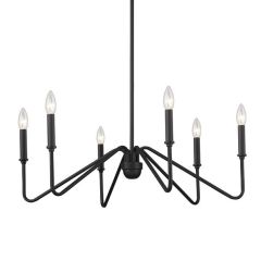 Kennedy 6 Light Chandelier in Natural Black
