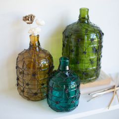 Wire Wrapped Jug Vase Collection Set of 3