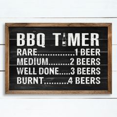 BBQ Timer Black Wall Sign
