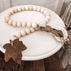 Bead Strand With Leaf Charm