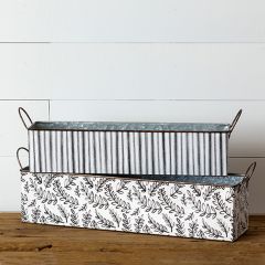 Rectangular Patterned Nesting Tins Set of 2