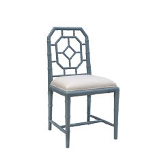 Mahogany Chippendale Dining Chair Light Blue