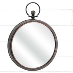 Metal Framed Pocket Watch Style Wall Mirror