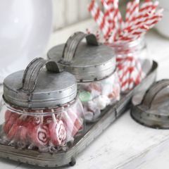 Lidded Glass Jars With Tray