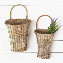 Willow Basket Wall Pockets Set of 2