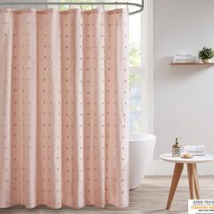 Chic Blush Pom Pom Shower Curtain