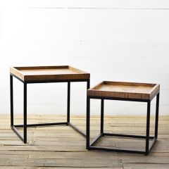 Modern Industrial Side Table Set of 2