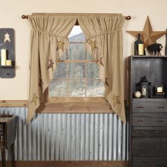 Rustic Applique Star Curtain Panels Set of 2