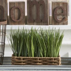Faux Grass In Basket