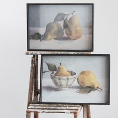 Vintage Inspired Framed Pear Wall Decor Set of 2