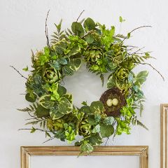 Artichoke Wreath With Nest Accent