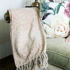 Faded Print Linen Throw Blanket