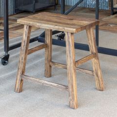 Elm Wood Farmhouse Stool
