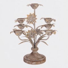 Metal Floral Taper Candelabra