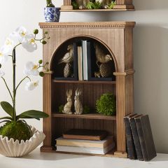 Beaded Wood Arched Wall Shelf