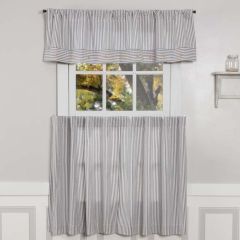 Classic Farmhouse Ticking Blue Stripe Valance