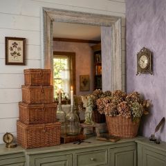 Cottage Country Floral Carved Wall Mirror