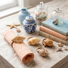 Natural Seashell Napkin Rings Assorted Set of 4