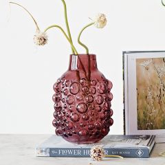 Pretty Purple Bubble Glass Vase