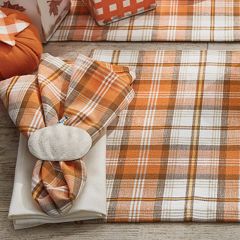 Pumpkin Plaid Cotton Dinner Napkin