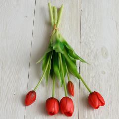 Real Touch Red Tulip Bunch