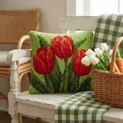 Tulip Bloom Trio Hook Pillow