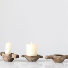 Found Wood Pillar Holder