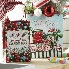 Metal Shopping Bag Holiday Containers Set of 2