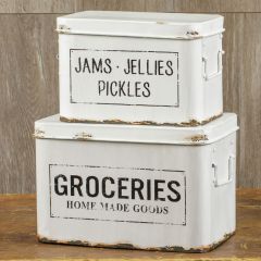 Farmhouse Grocery Storage Tins Set of 2