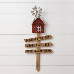 Garden Stake With Barn