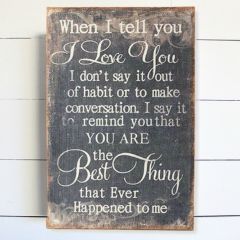 Vintage Style Burlap I Love You Canvas Print