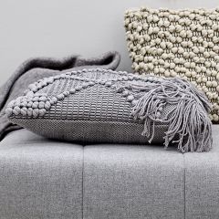 Textured Fringe Throw Pillow