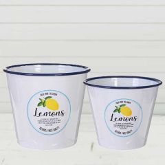 Lemons Farmhouse Utensil Buckets Set of 2