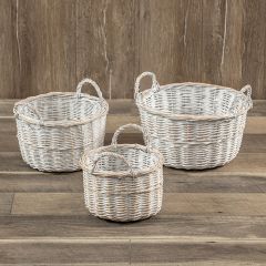 Round Handled Storage Baskets Set of 3