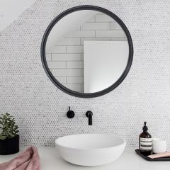 Large Round Framed Mirror