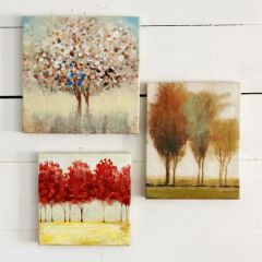 Miniature Tree Canvas Wall Art Set of 3